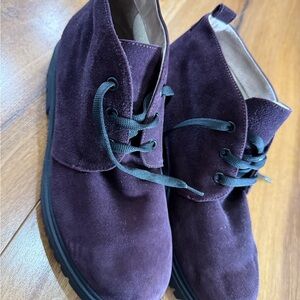 Women's Suede Ankle Boots - Deep Purple
